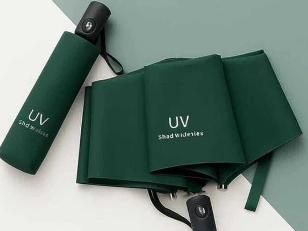 Automated Compact 3-Fold UV Protection Umbrella