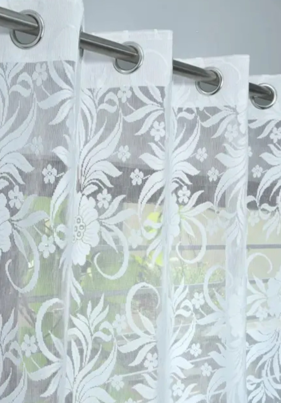 Elegant White Sheer Net Window Curtains
